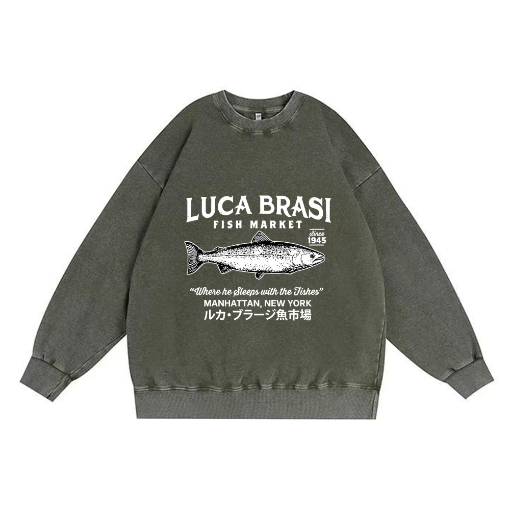Gaming Cat with Coca-Cola Retro Premium Washed Cotton Crewneck Sweatshirt