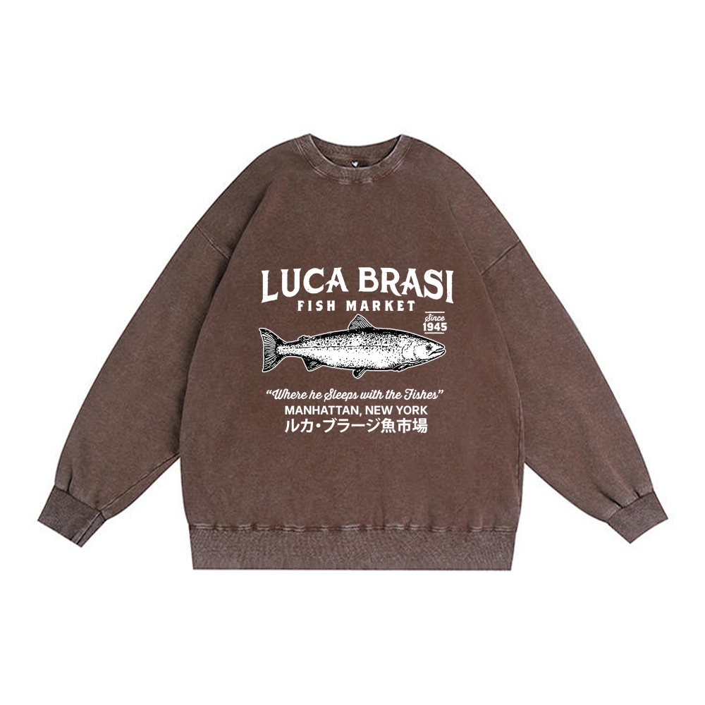 Gaming Cat with Coca-Cola Retro Premium Washed Cotton Crewneck Sweatshirt