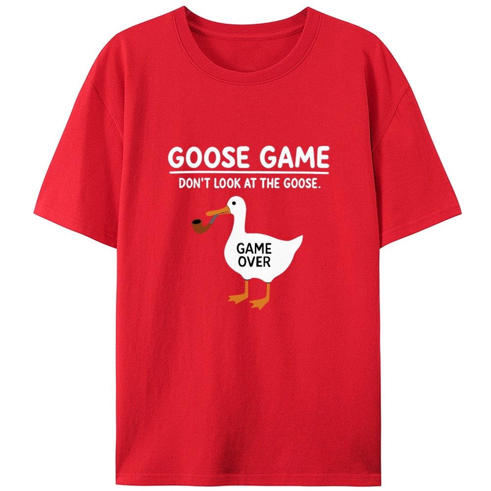Goose Game Don't Look at the Goose Retro Designed for Women - Slim Fit Cotton Tee