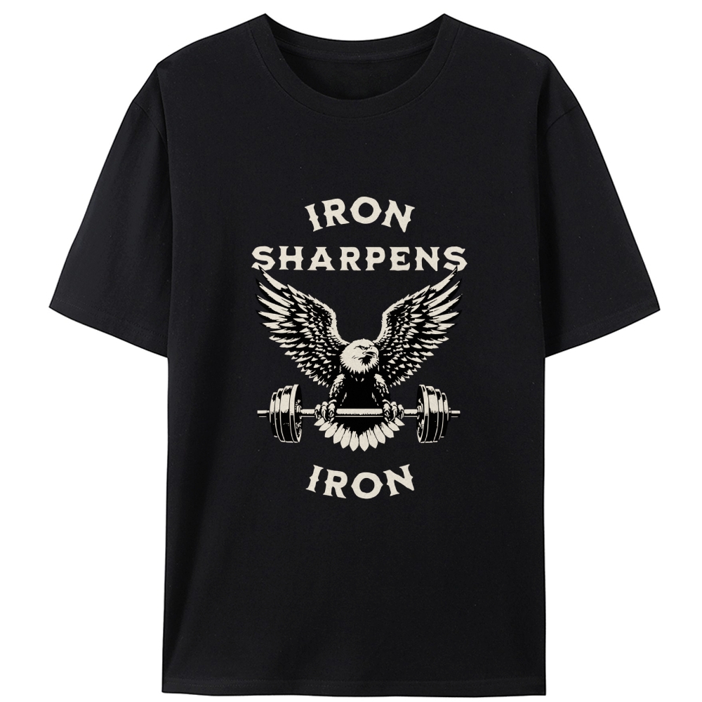 Iron Sharpens Iron Eagle Lifting Retro Designed for Women - Slim Fit Cotton Tee