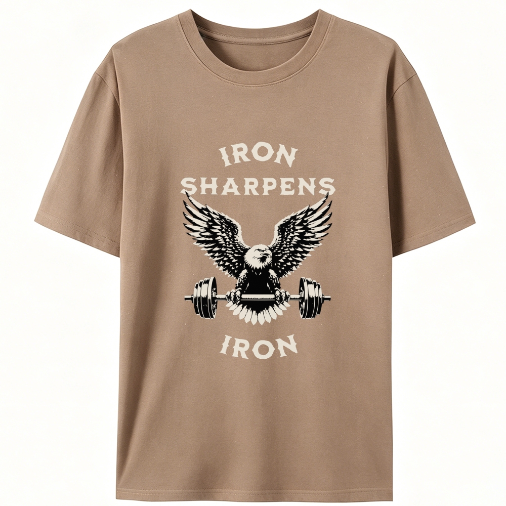 Iron Sharpens Iron Eagle Lifting Retro Designed for Women - Slim Fit Cotton Tee