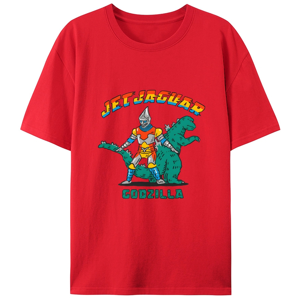 Jet Jaguar & Godzilla Retro Kaiju Retro Designed for Women - Slim Fit Cotton Tee