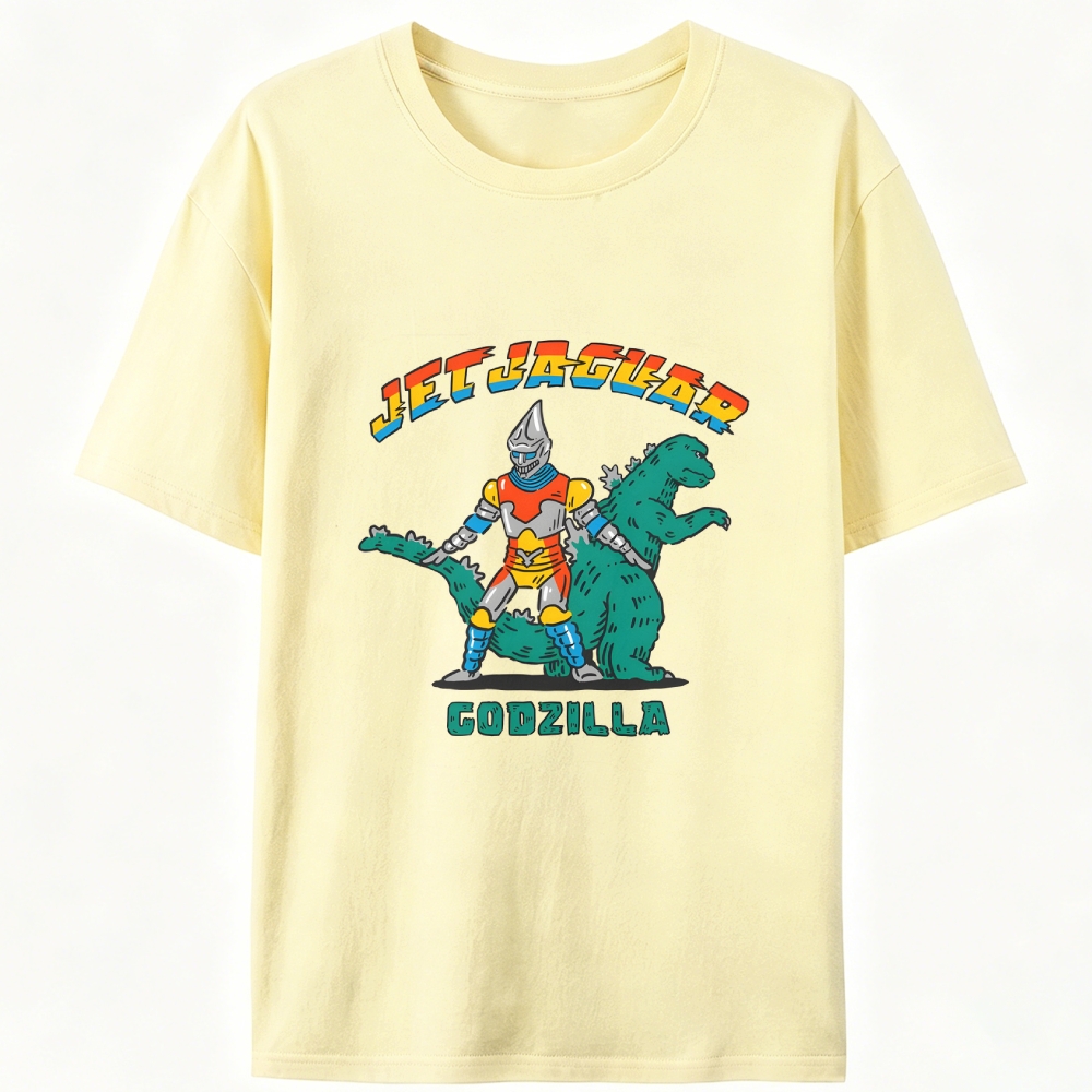 Jet Jaguar & Godzilla Retro Kaiju Retro Designed for Women - Slim Fit Cotton Tee