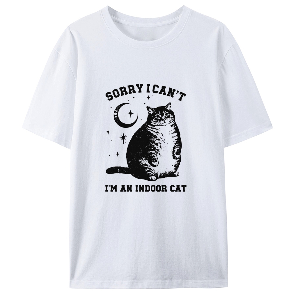 Chonky Indoor Cat Retro Designed for Women - Slim Fit Cotton Tee
