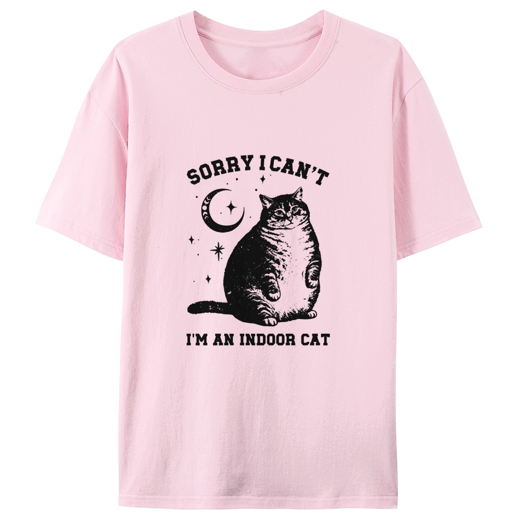 Chonky Indoor Cat Retro Designed for Women - Slim Fit Cotton Tee