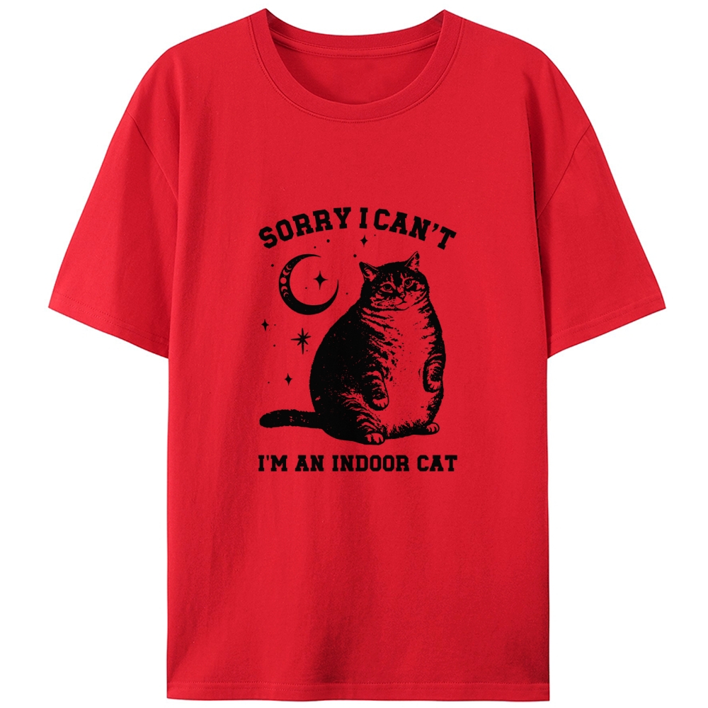 Chonky Indoor Cat Retro Designed for Women - Slim Fit Cotton Tee