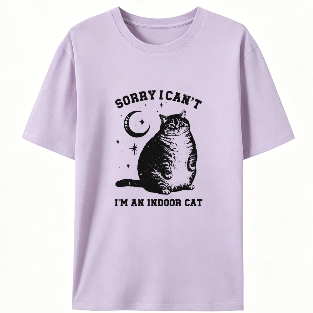 Chonky Indoor Cat Retro Designed for Women - Slim Fit Cotton Tee