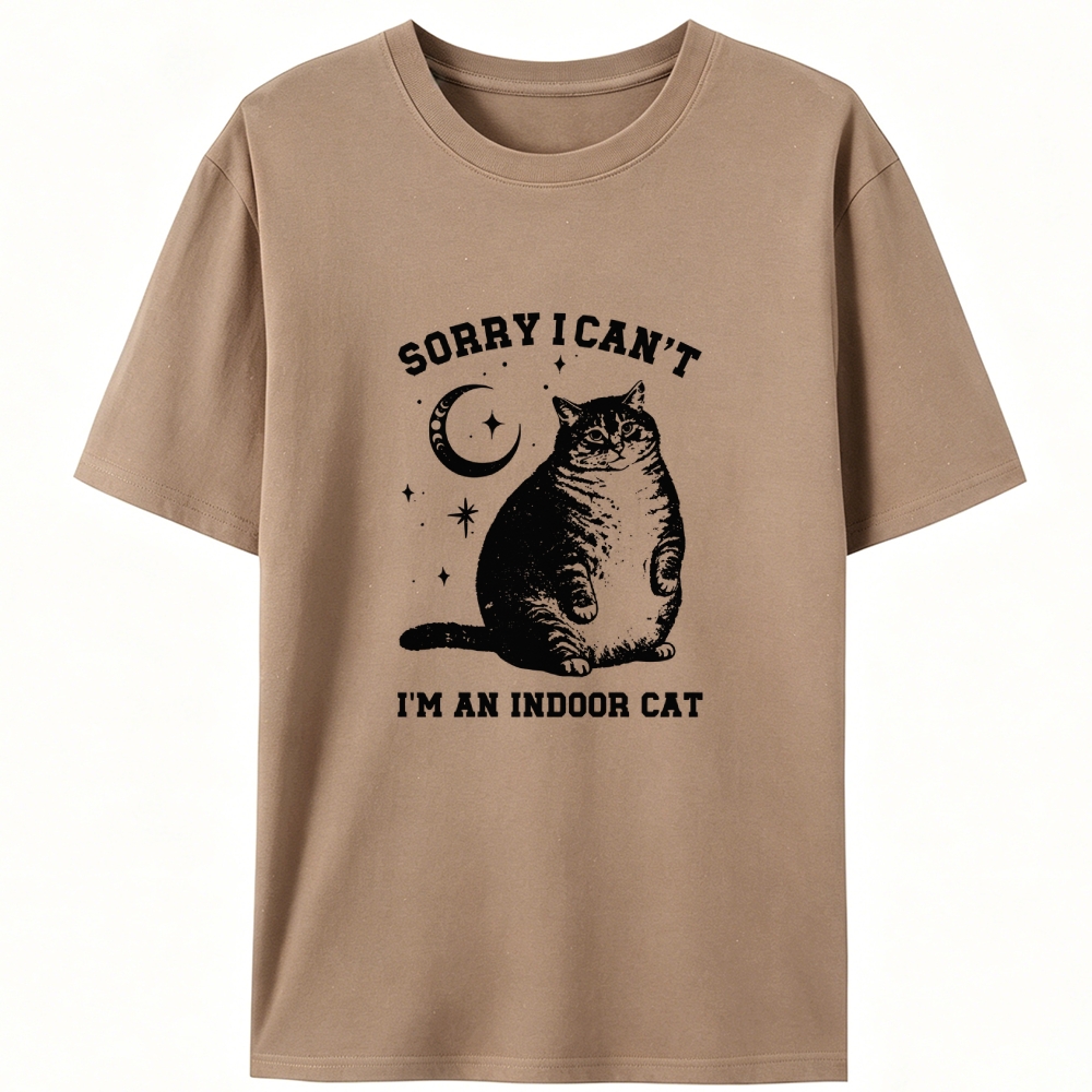 Chonky Indoor Cat Retro Designed for Women - Slim Fit Cotton Tee