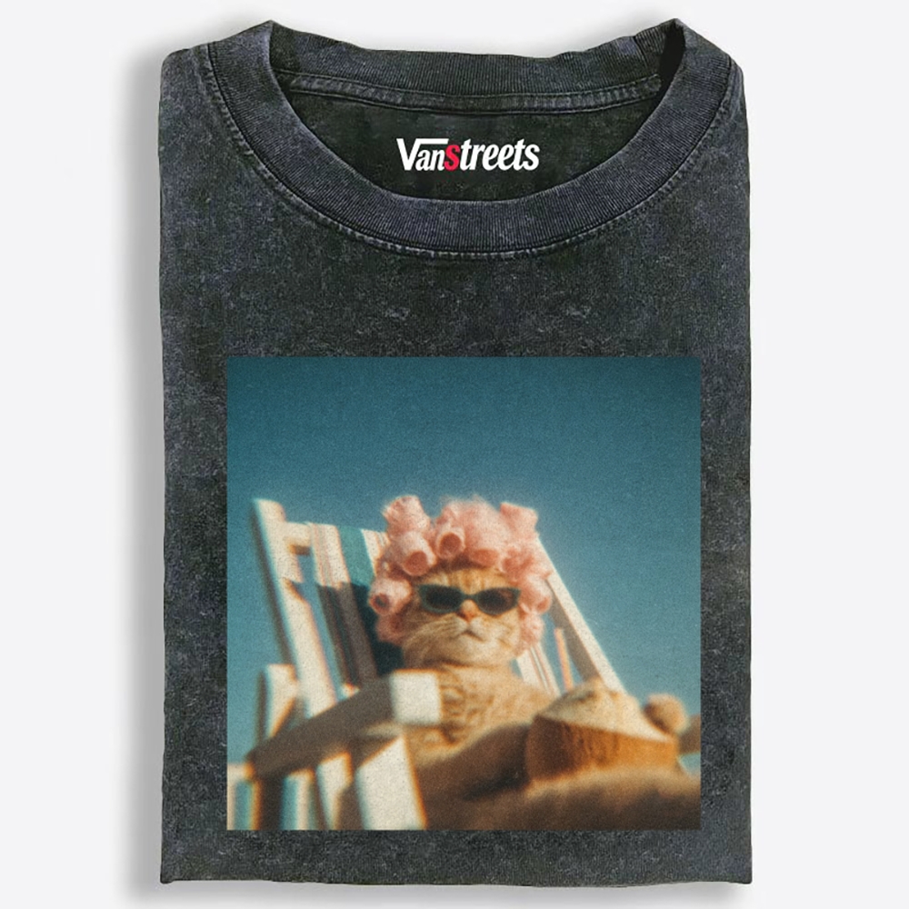 Pink Roller Rich Auntie Retro Washed T-Shirt | 100% Cotton | Streetwear Essential