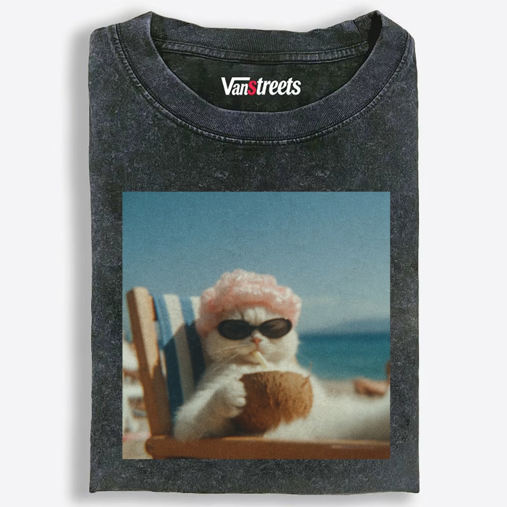 Pink Roller Coco Auntie Retro Washed T-Shirt | 100% Cotton | Streetwear Essential