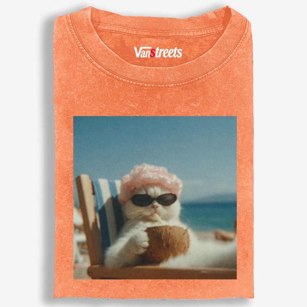 Pink Roller Coco Auntie Retro Washed T-Shirt | 100% Cotton | Streetwear Essential