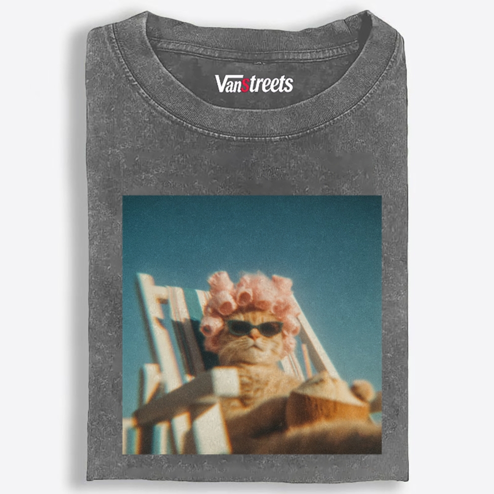 Pink Roller Rich Auntie Retro Washed T-Shirt | 100% Cotton | Streetwear Essential