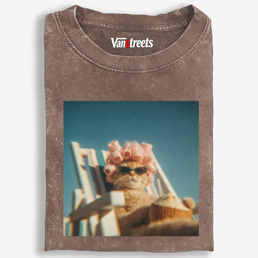 Pink Roller Rich Auntie Retro Washed T-Shirt | 100% Cotton | Streetwear Essential