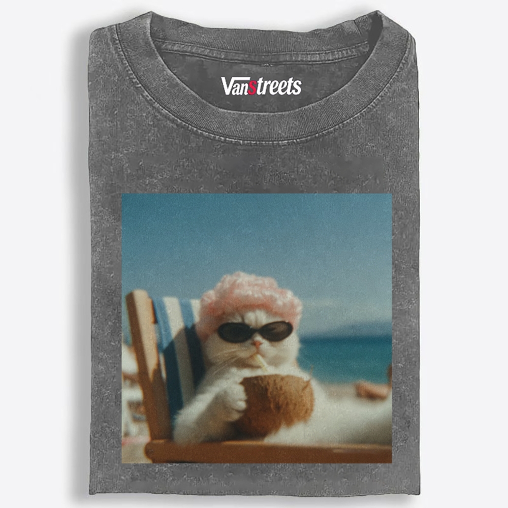 Pink Roller Coco Auntie Retro Washed T-Shirt | 100% Cotton | Streetwear Essential