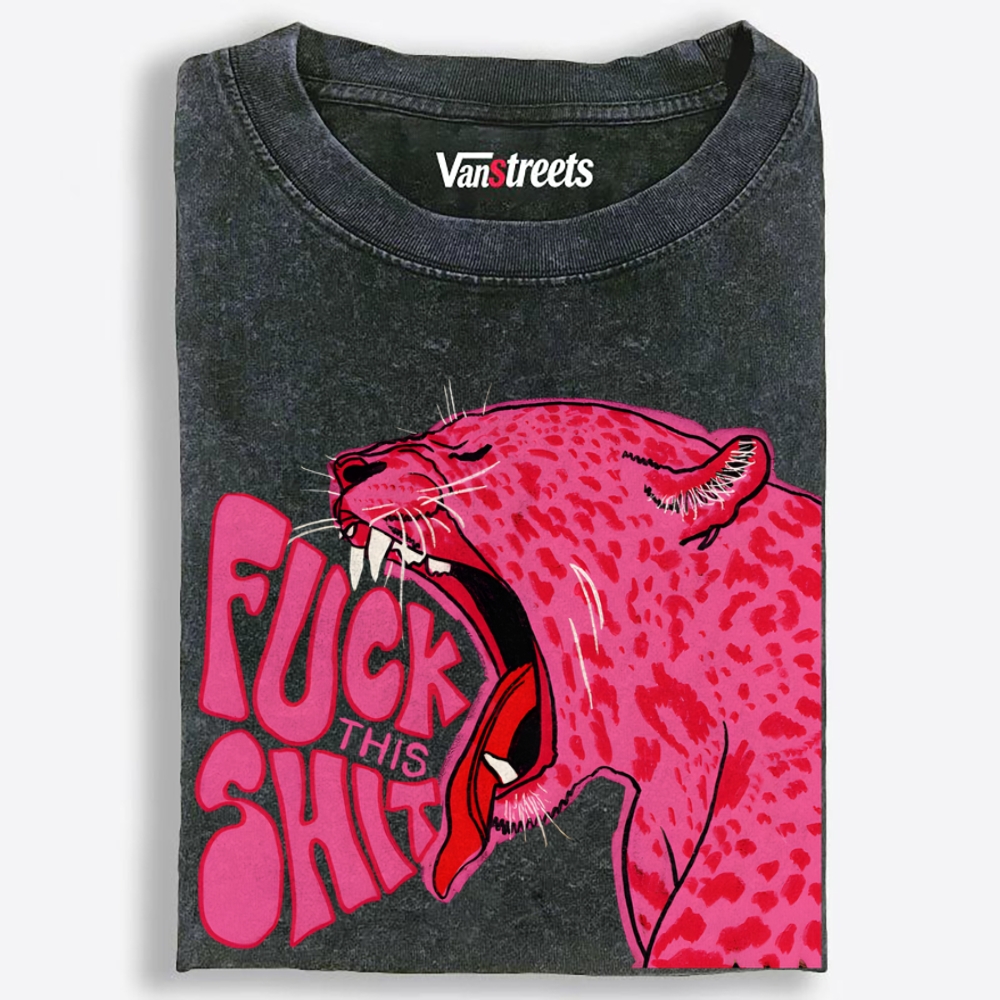 Pink Fuck This Shit Retro Washed T-Shirt | 100% Cotton | Streetwear Essential
