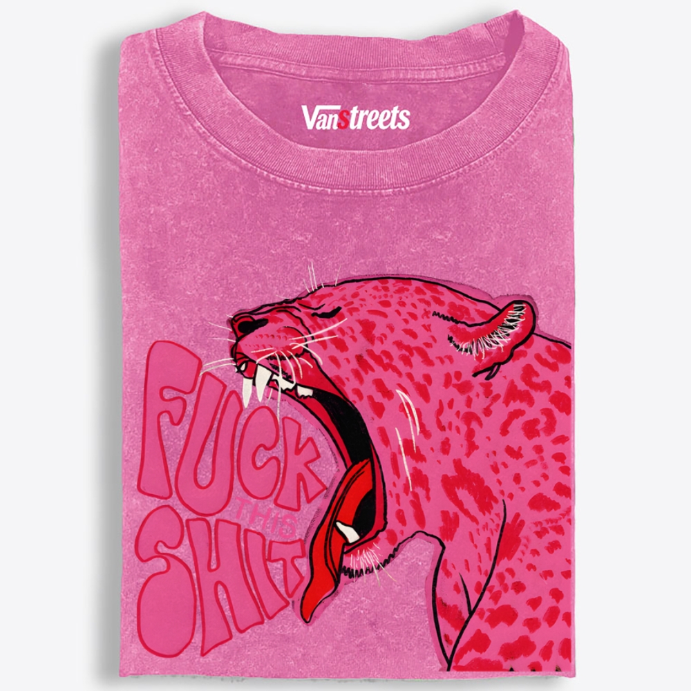 Pink Fuck This Shit Retro Washed T-Shirt | 100% Cotton | Streetwear Essential