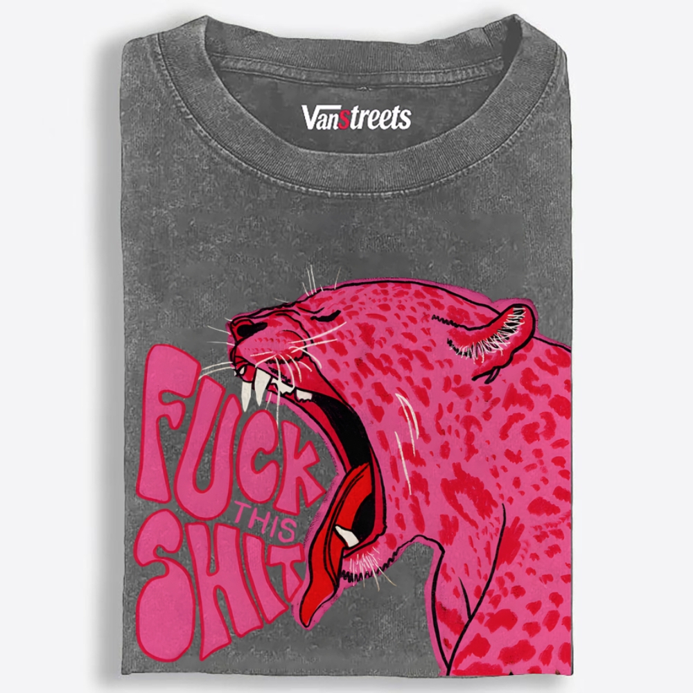 Pink Fuck This Shit Retro Washed T-Shirt | 100% Cotton | Streetwear Essential