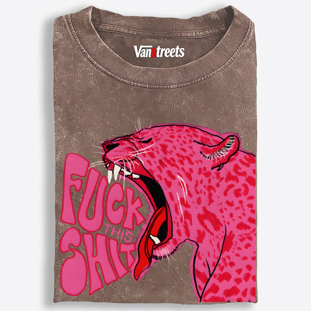 Pink Fuck This Shit Retro Washed T-Shirt | 100% Cotton | Streetwear Essential