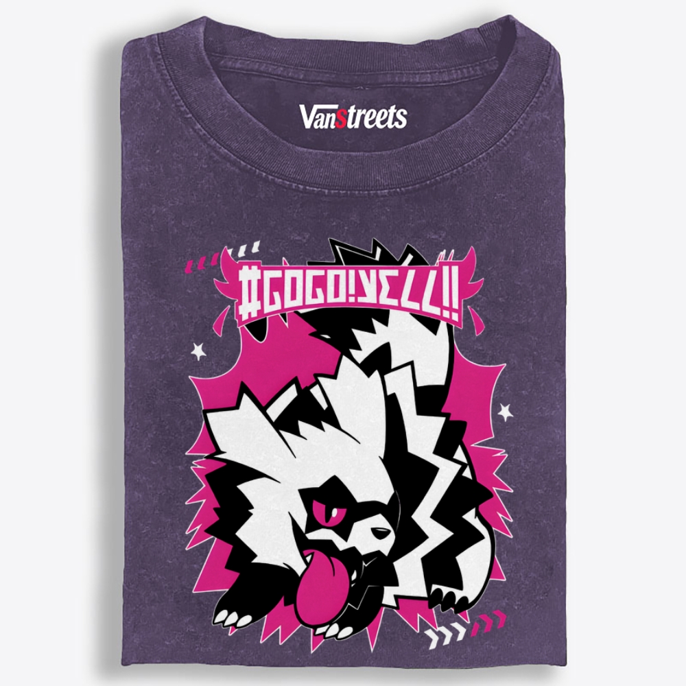 GOGO YELL Retro Washed T-Shirt | 100% Cotton | Streetwear Essential