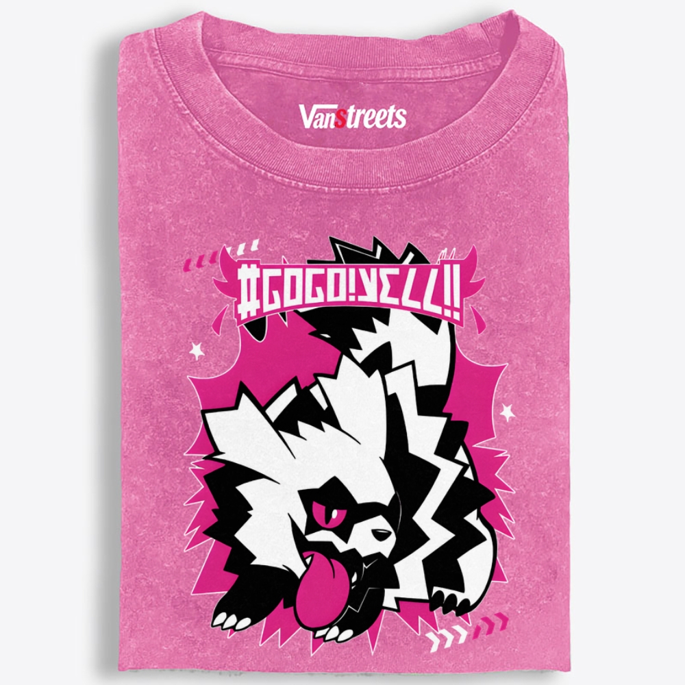 GOGO YELL Retro Washed T-Shirt | 100% Cotton | Streetwear Essential