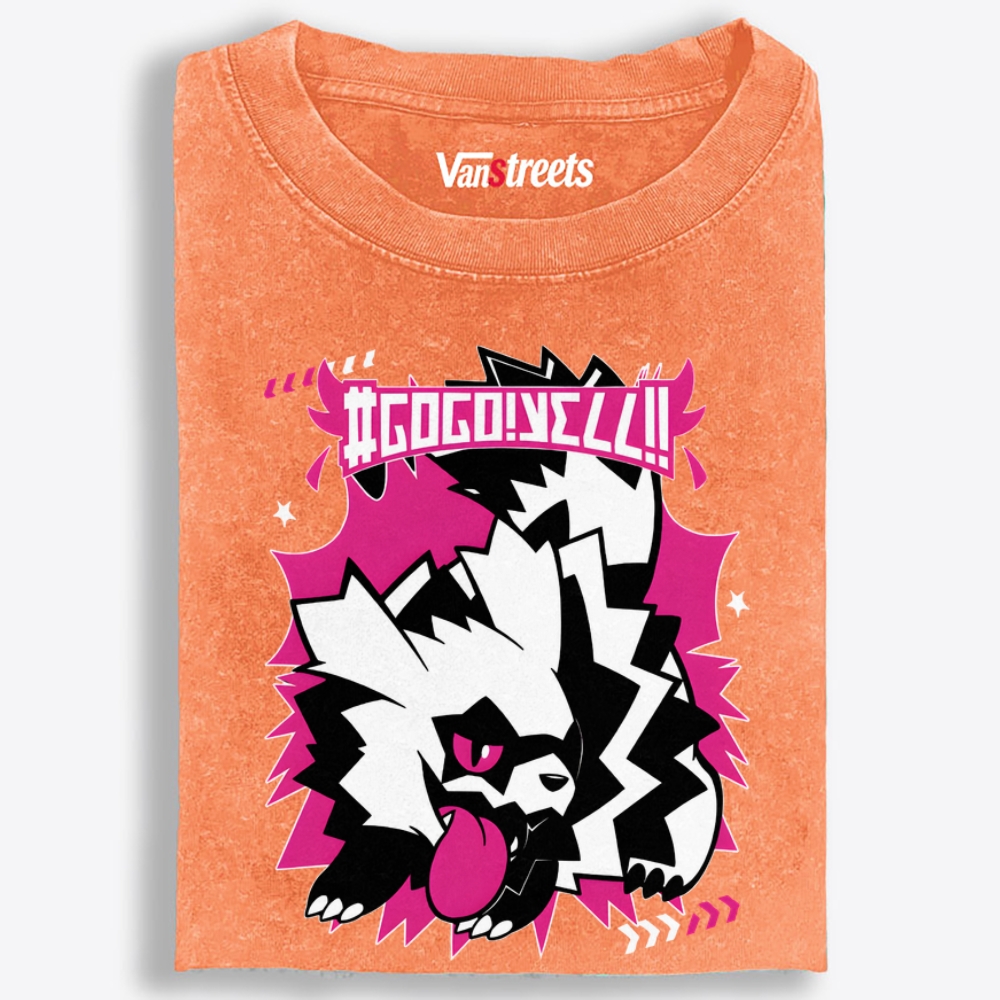GOGO YELL Retro Washed T-Shirt | 100% Cotton | Streetwear Essential
