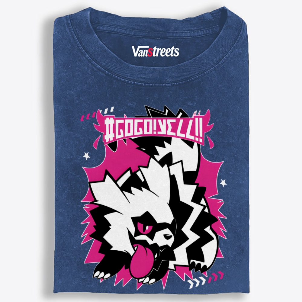 GOGO YELL Retro Washed T-Shirt | 100% Cotton | Streetwear Essential