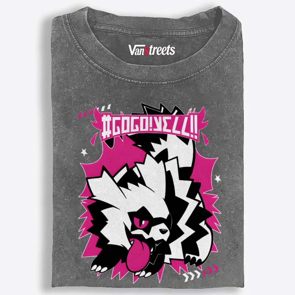 GOGO YELL Retro Washed T-Shirt | 100% Cotton | Streetwear Essential