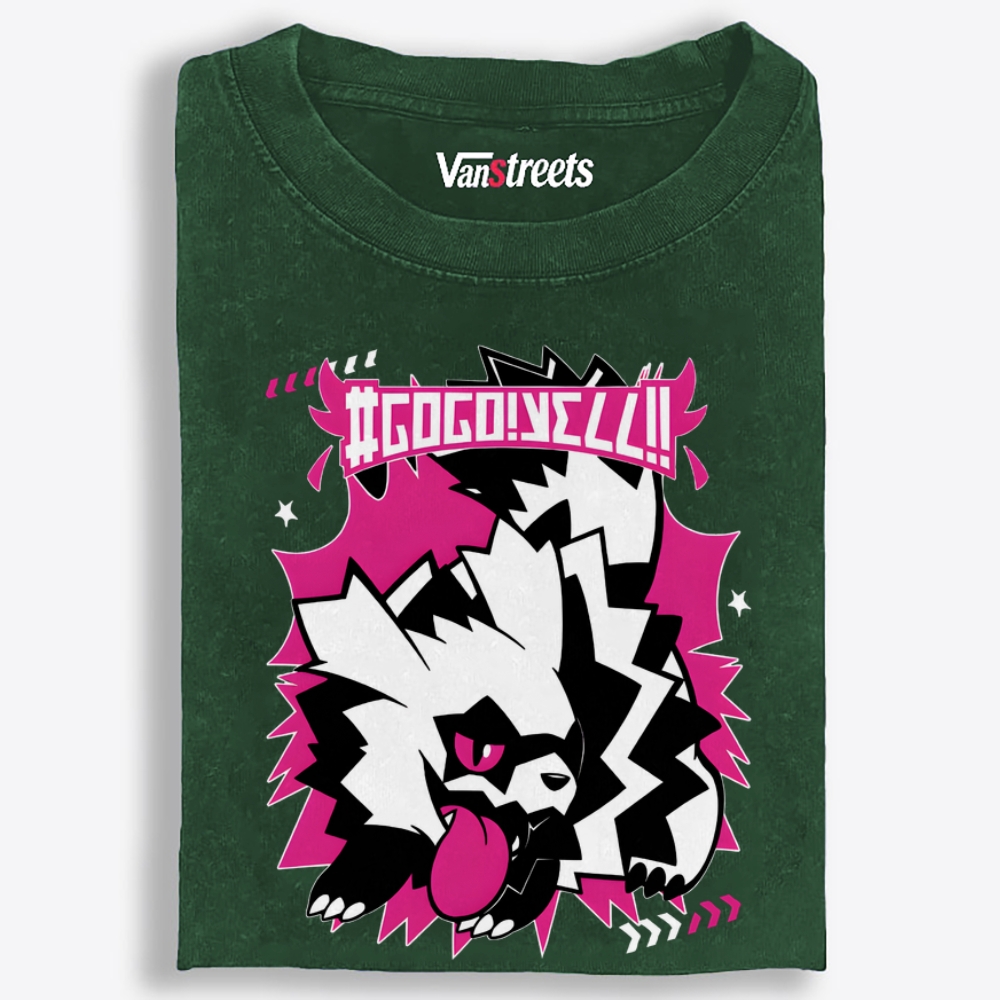 GOGO YELL Retro Washed T-Shirt | 100% Cotton | Streetwear Essential
