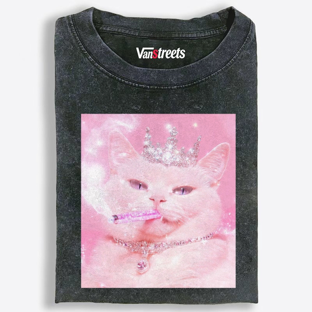 Pink Bling Queen Retro Washed T-Shirt | 100% Cotton | Streetwear Essential