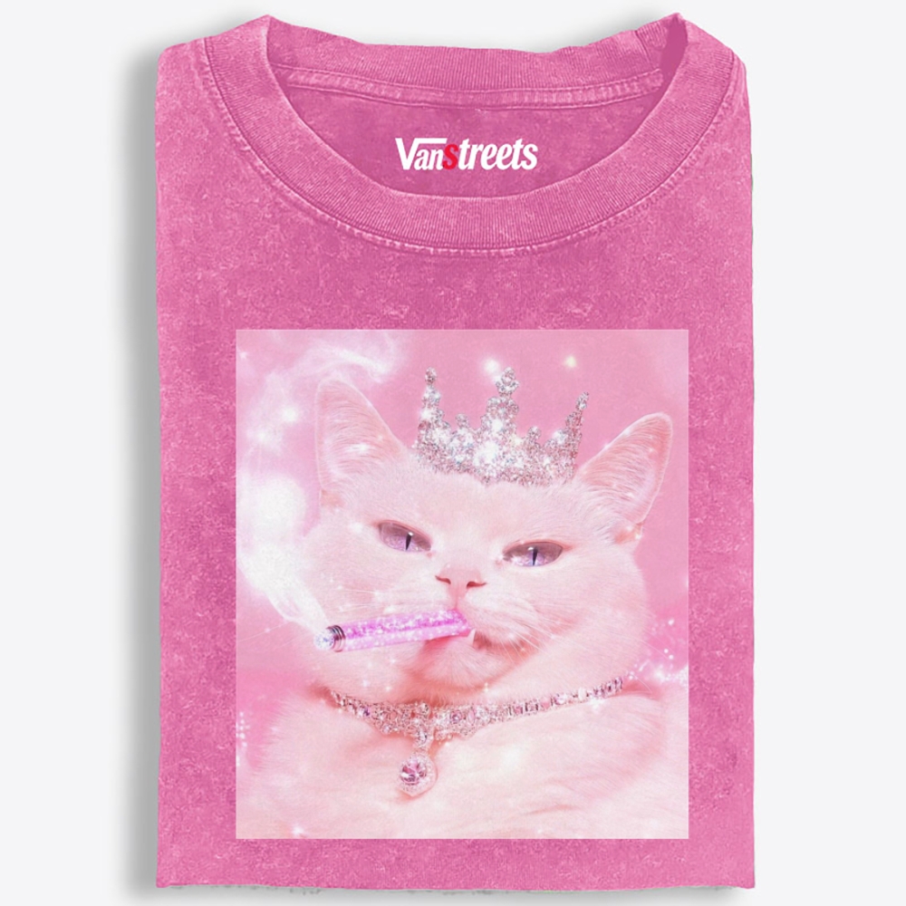 Pink Bling Queen Retro Washed T-Shirt | 100% Cotton | Streetwear Essential