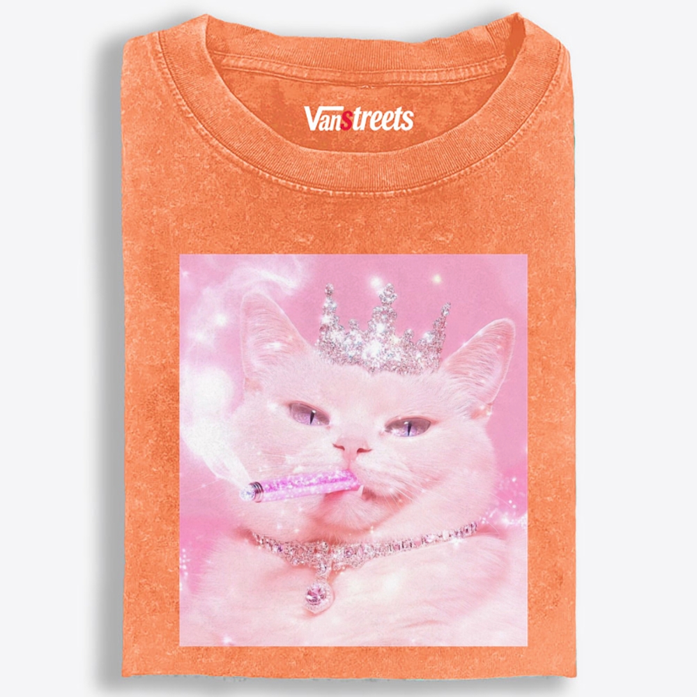 Pink Bling Queen Retro Washed T-Shirt | 100% Cotton | Streetwear Essential
