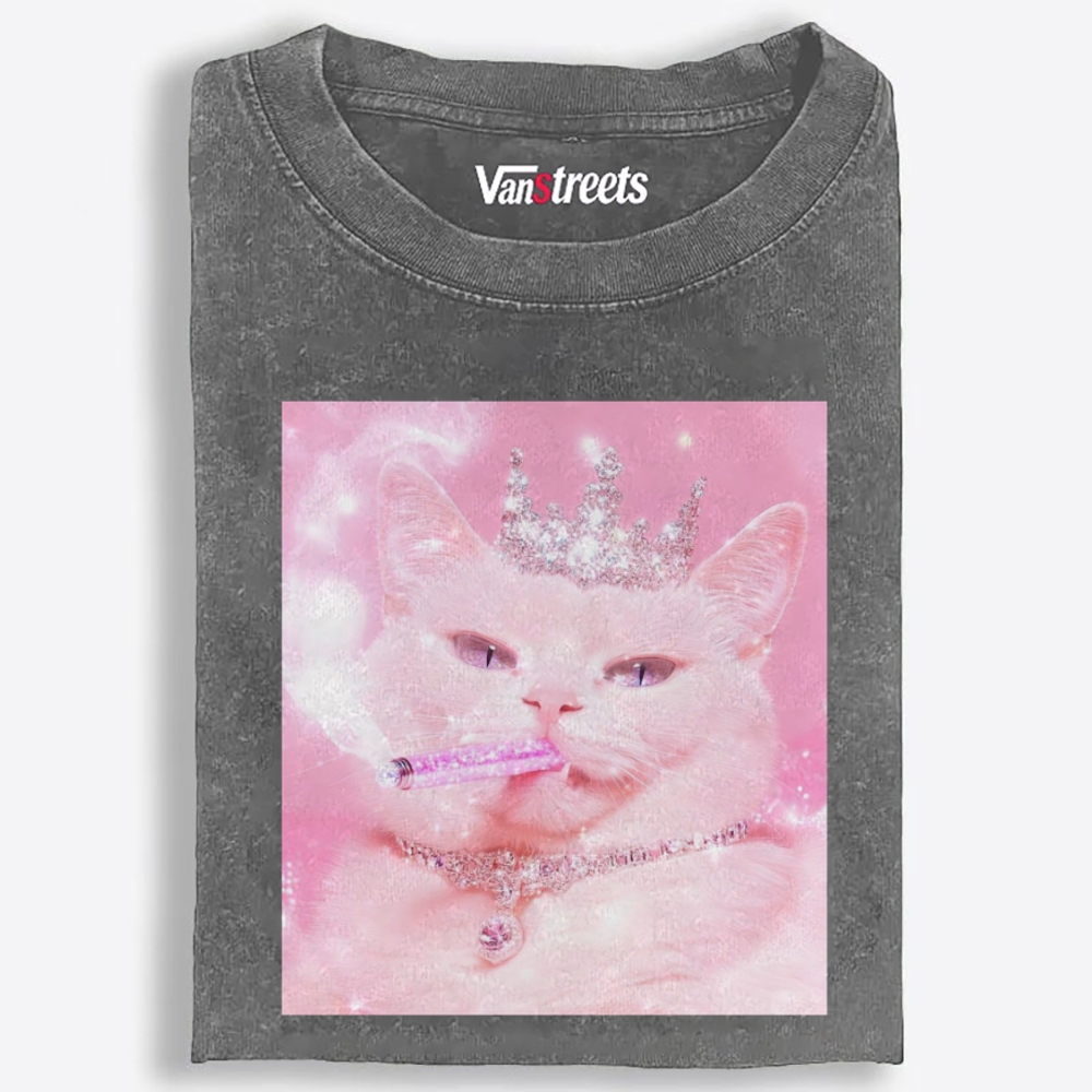 Pink Bling Queen Retro Washed T-Shirt | 100% Cotton | Streetwear Essential