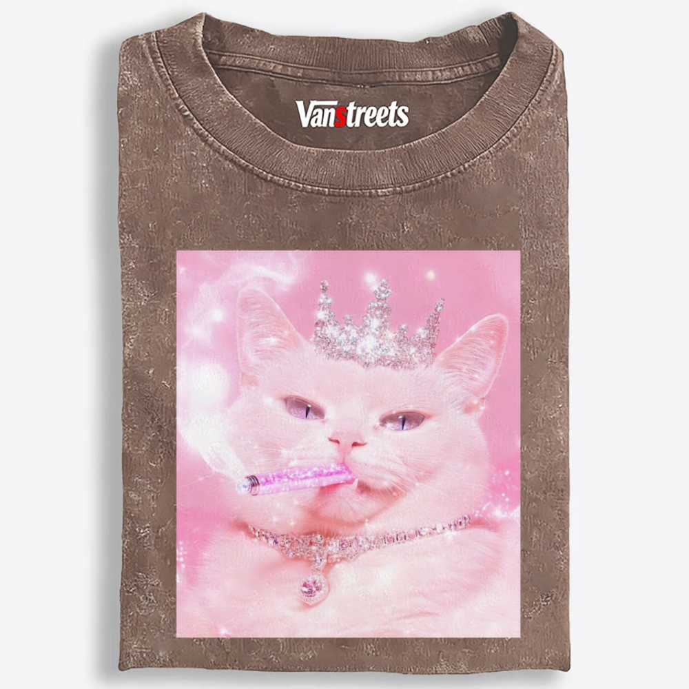 Pink Bling Queen Retro Washed T-Shirt | 100% Cotton | Streetwear Essential