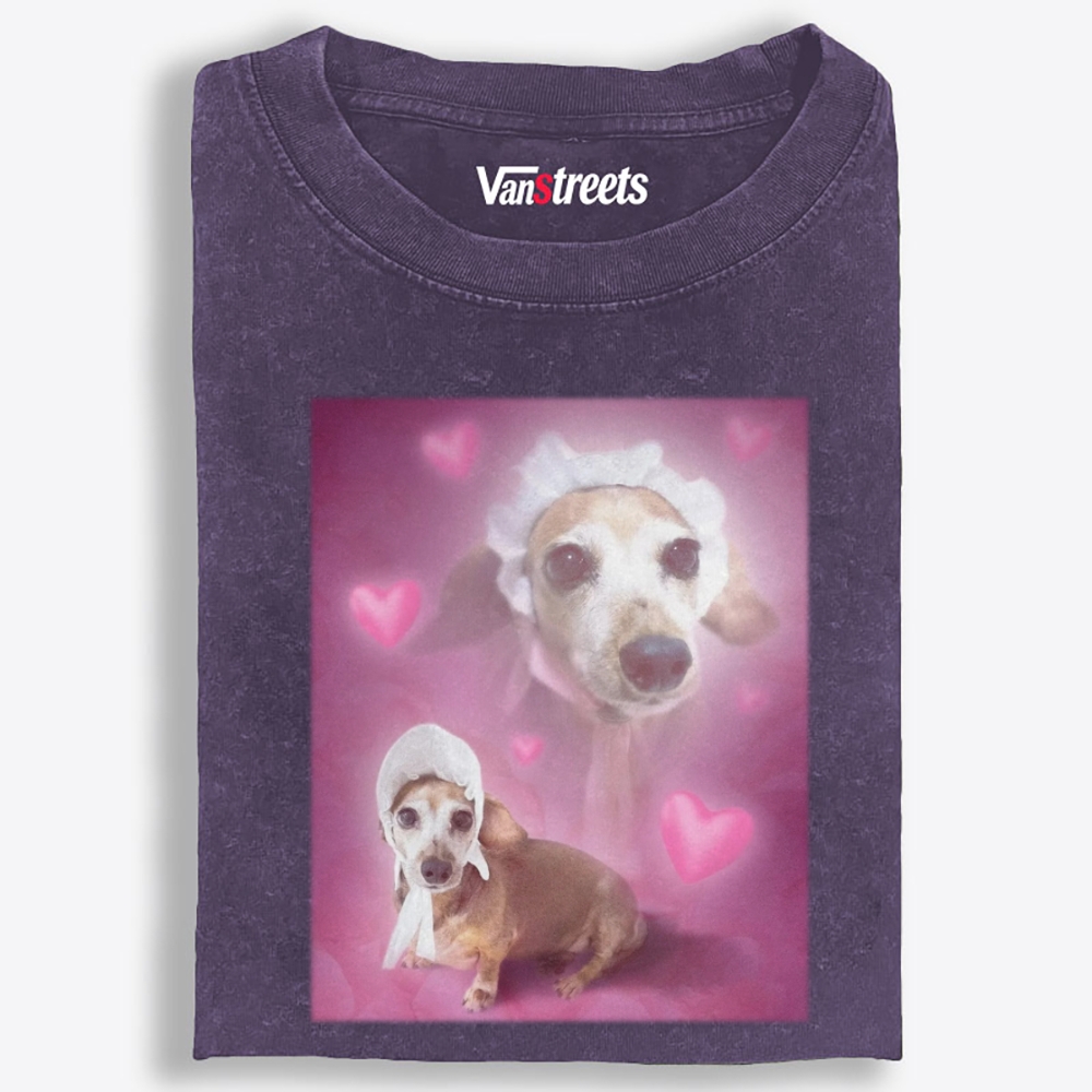 Bonnet Pink Dachshund Retro Washed T-Shirt | 100% Cotton | Streetwear Essential