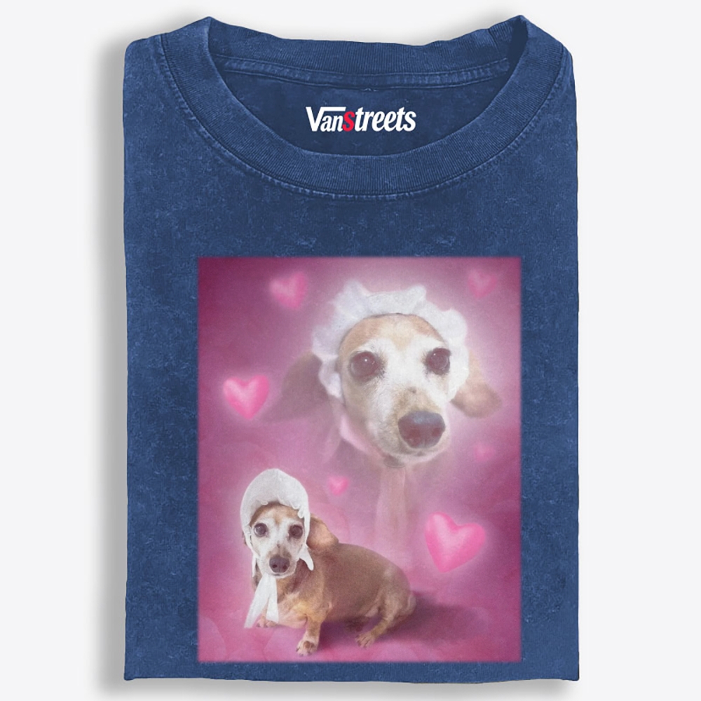 Bonnet Pink Dachshund Retro Washed T-Shirt | 100% Cotton | Streetwear Essential