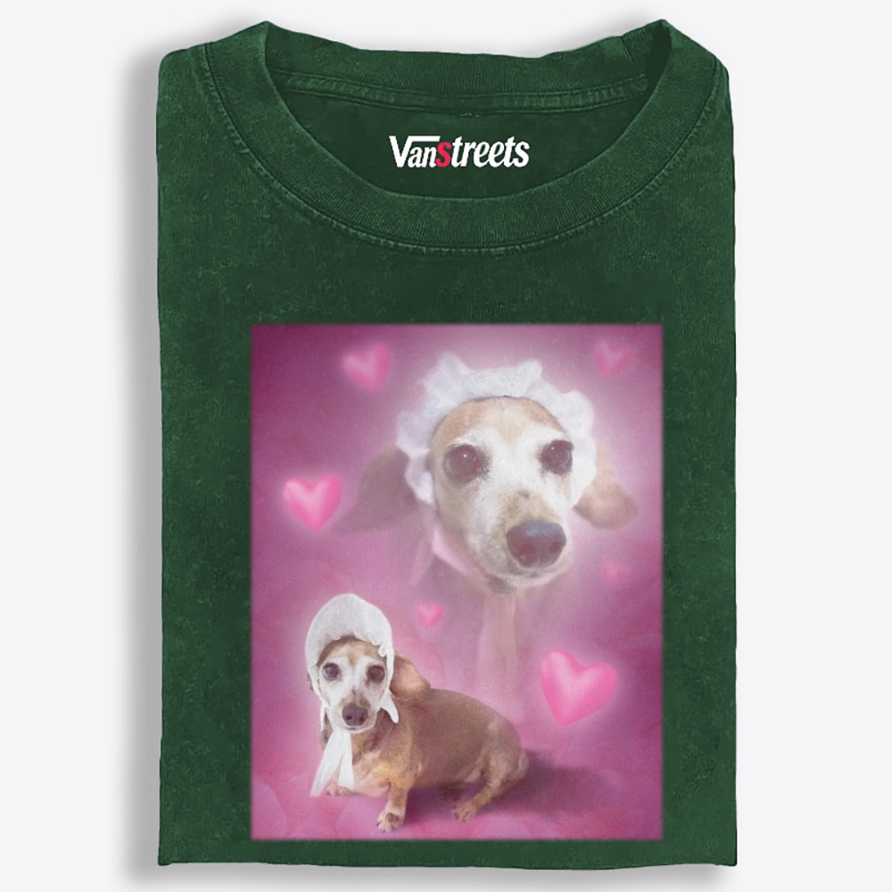 Bonnet Pink Dachshund Retro Washed T-Shirt | 100% Cotton | Streetwear Essential