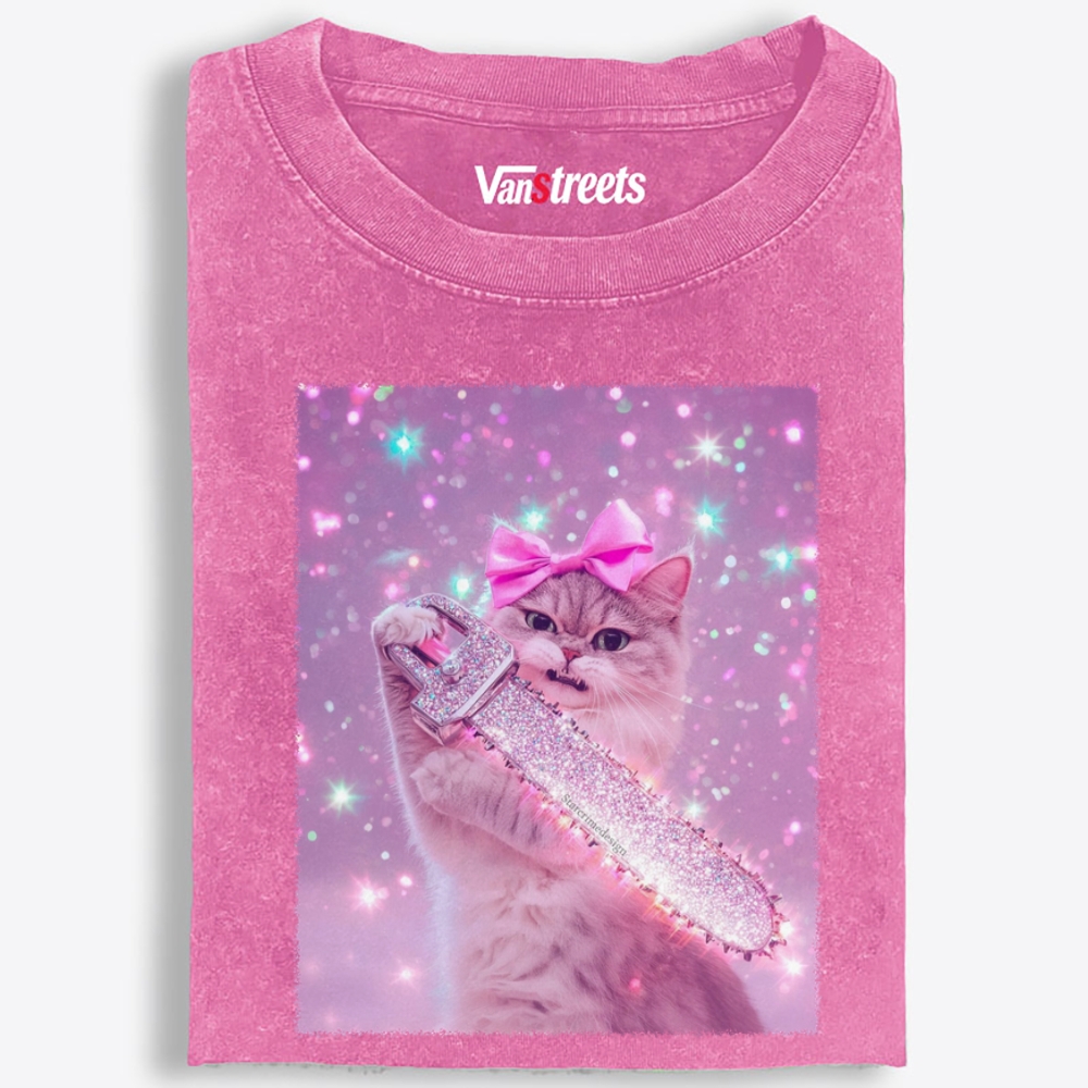 Bonnet Pink Dachshund Retro Washed T-Shirt | 100% Cotton | Streetwear Essential