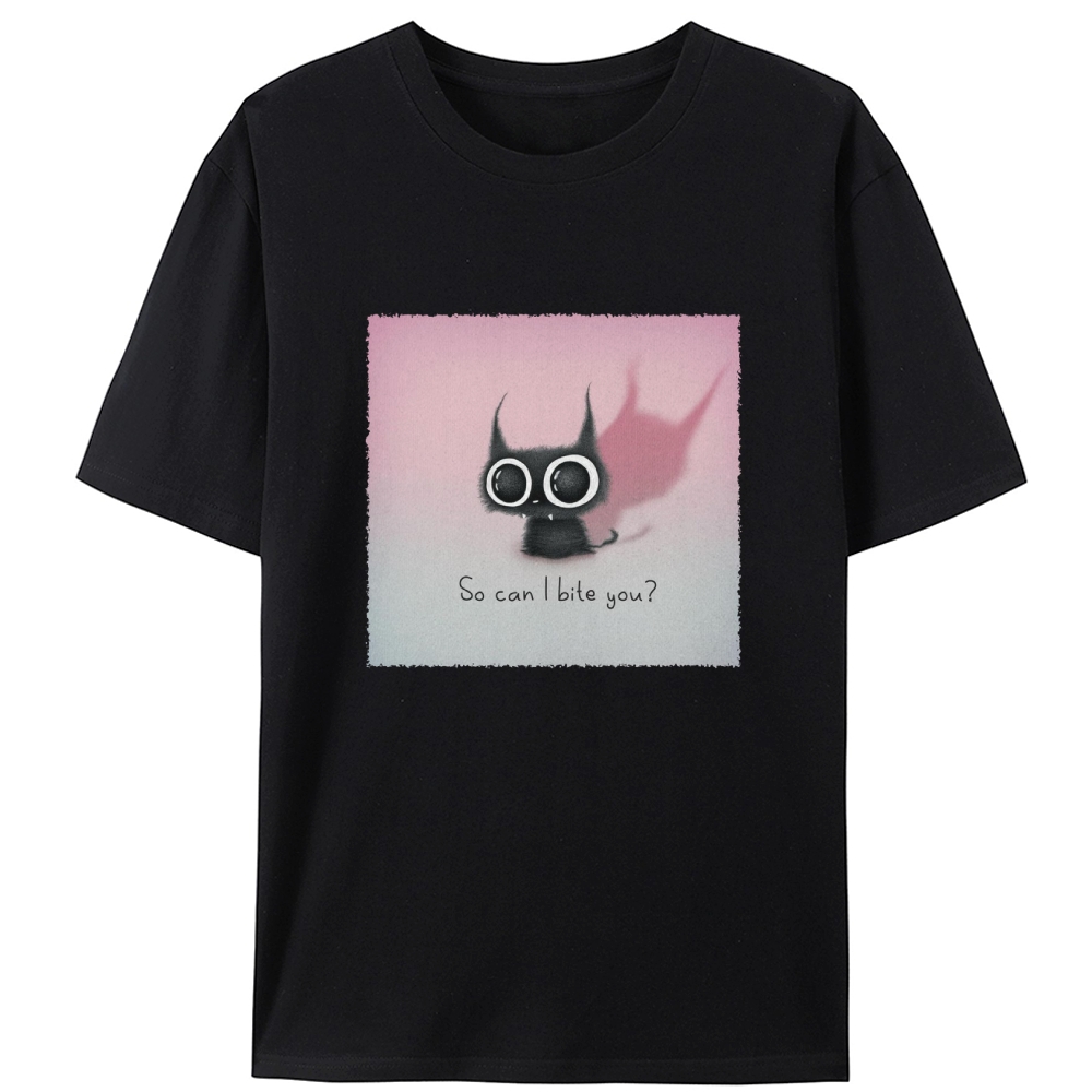 Cute But Fierce Demon Cat Retro Designed for Women - Slim Fit Cotton Tee