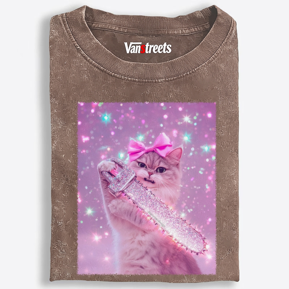 Bonnet Pink Dachshund Retro Washed T-Shirt | 100% Cotton | Streetwear Essential