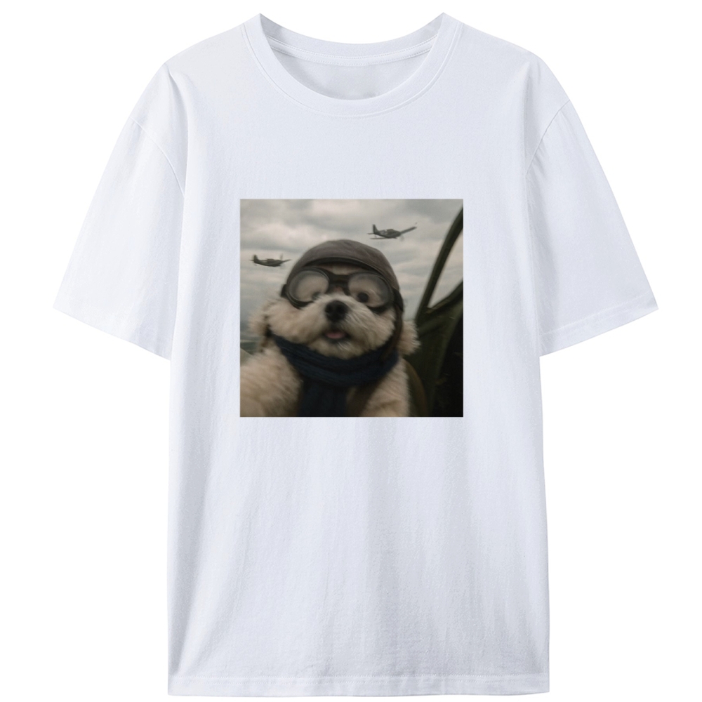 Ace Pilot Woof Retro Designed for Women - Slim Fit Cotton Tee