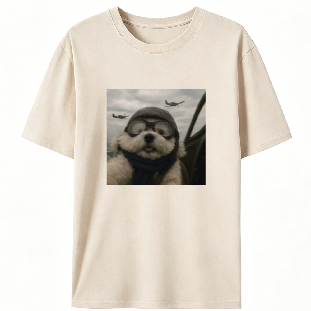 Ace Pilot Woof Retro Designed for Women - Slim Fit Cotton Tee
