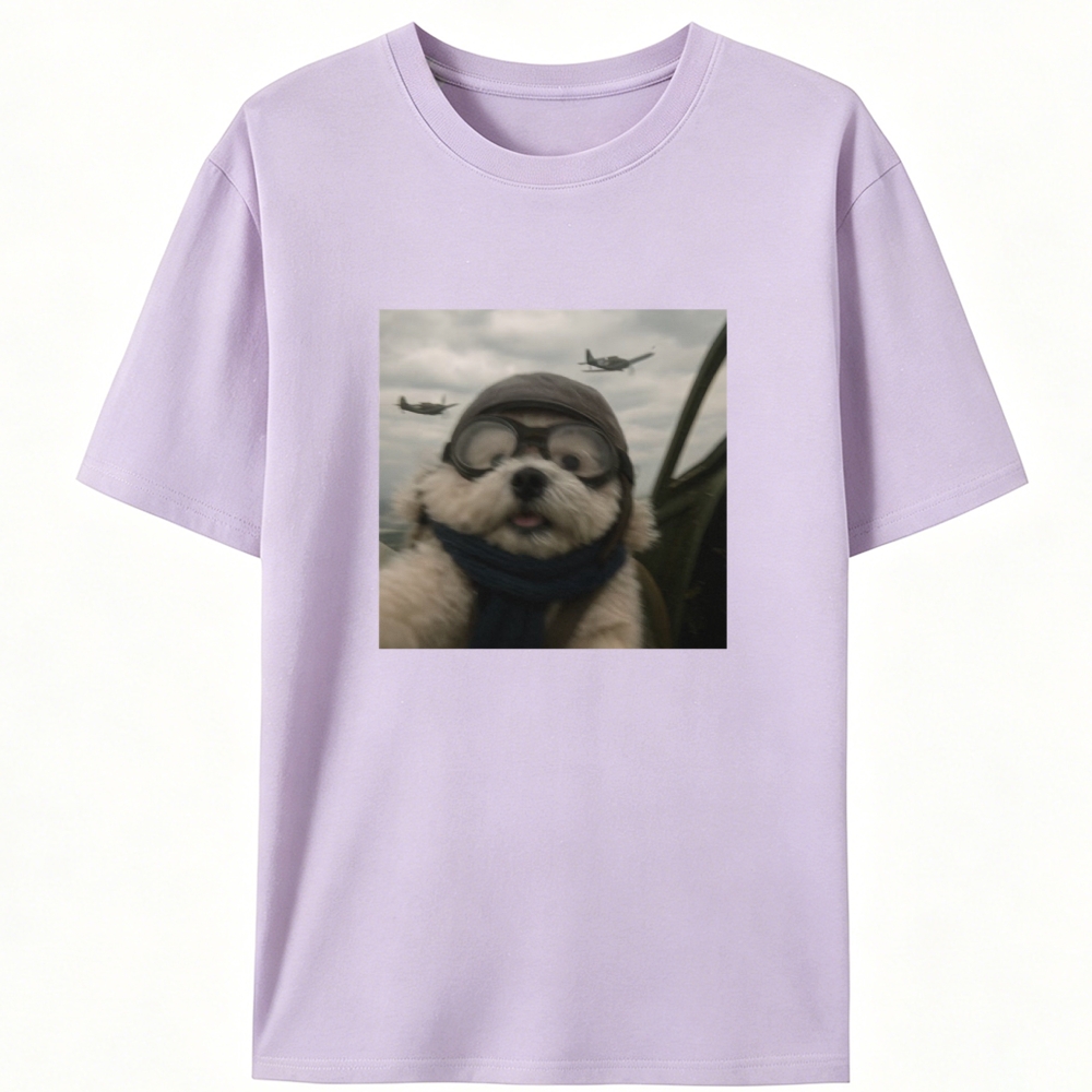 Ace Pilot Woof Retro Designed for Women - Slim Fit Cotton Tee