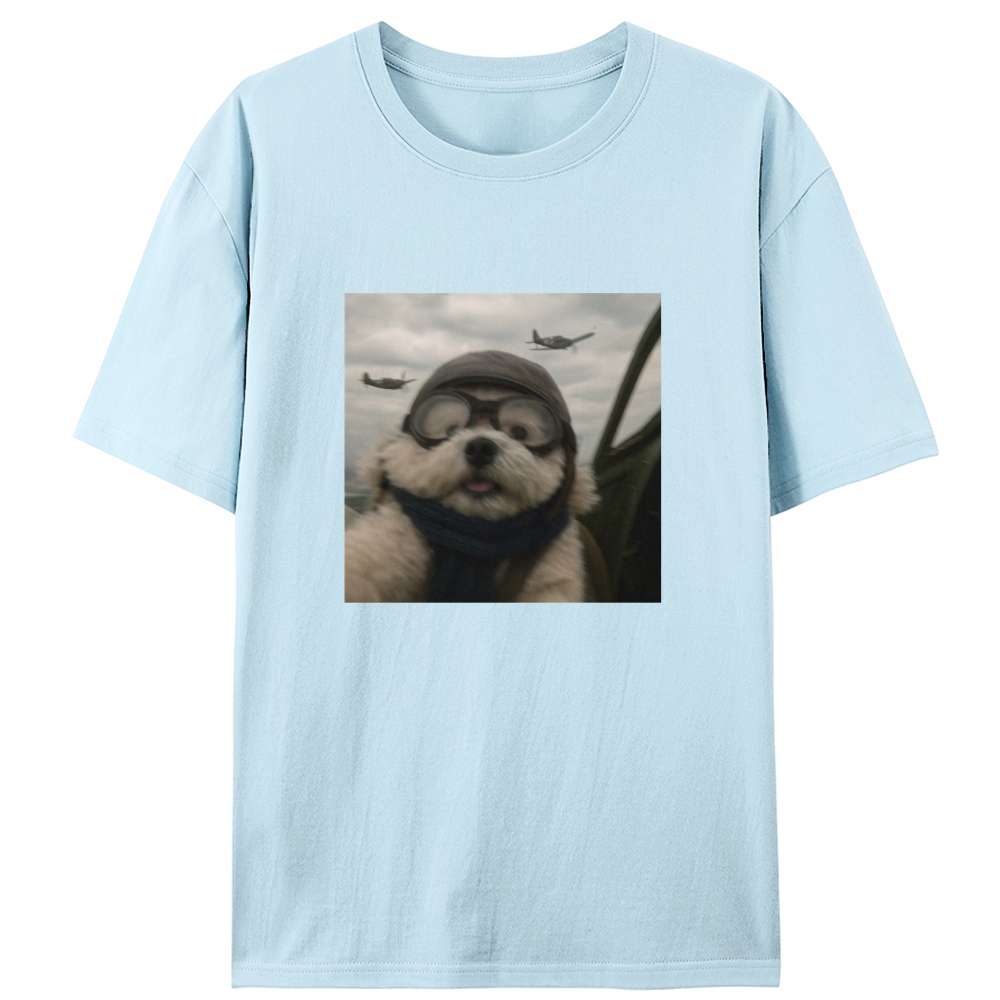 Ace Pilot Woof Retro Designed for Women - Slim Fit Cotton Tee