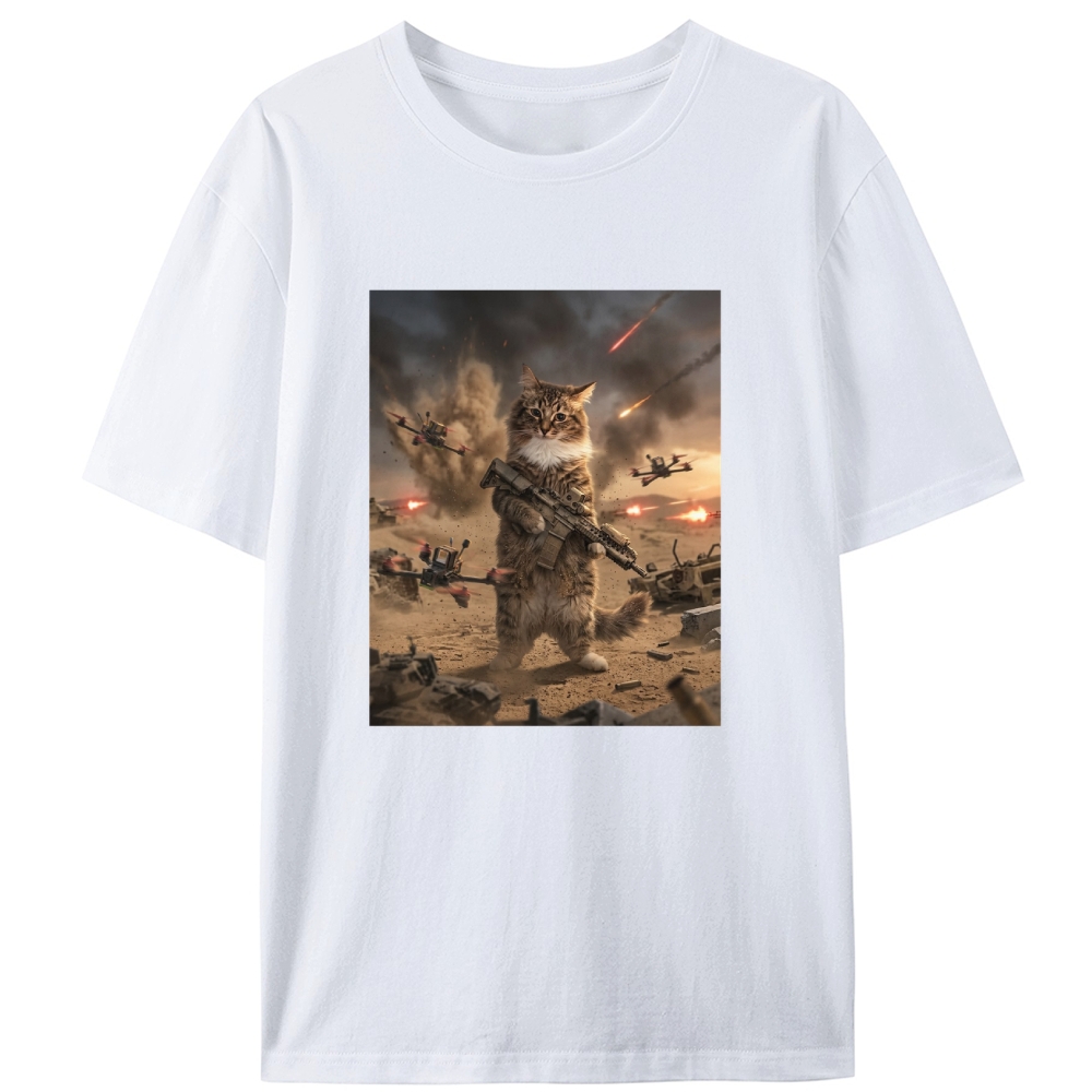 Battlefield Badass Meow Retro Designed for Women - Slim Fit Cotton Tee