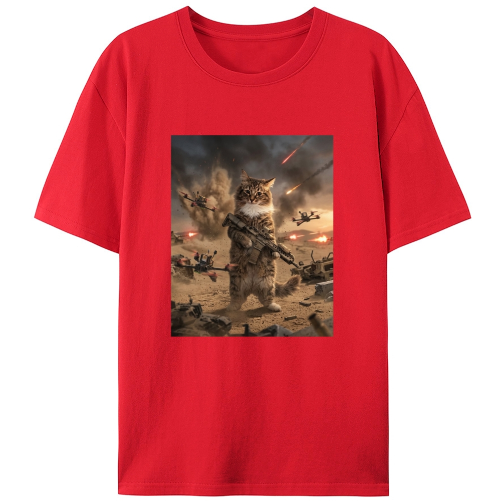 Battlefield Badass Meow Retro Designed for Women - Slim Fit Cotton Tee