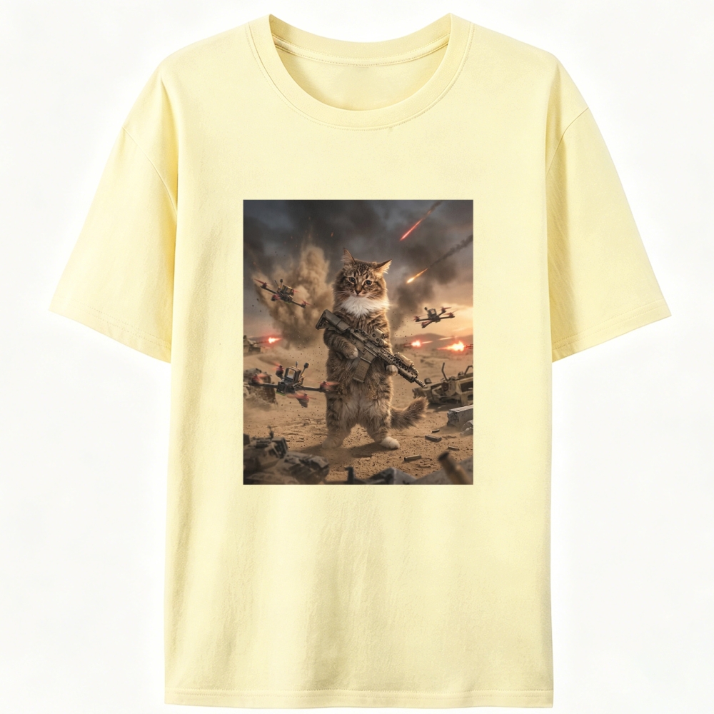 Battlefield Badass Meow Retro Designed for Women - Slim Fit Cotton Tee