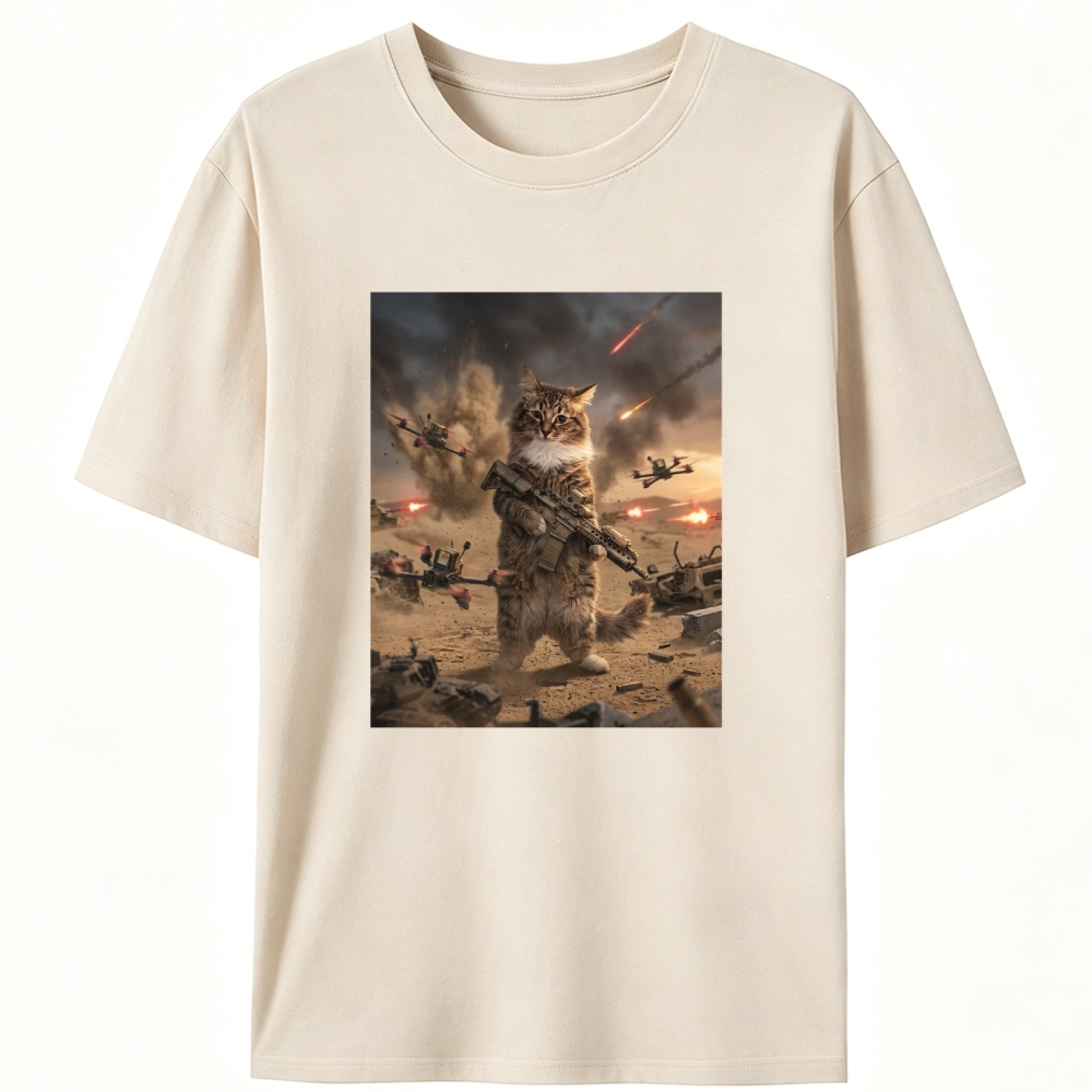 Battlefield Badass Meow Retro Designed for Women - Slim Fit Cotton Tee