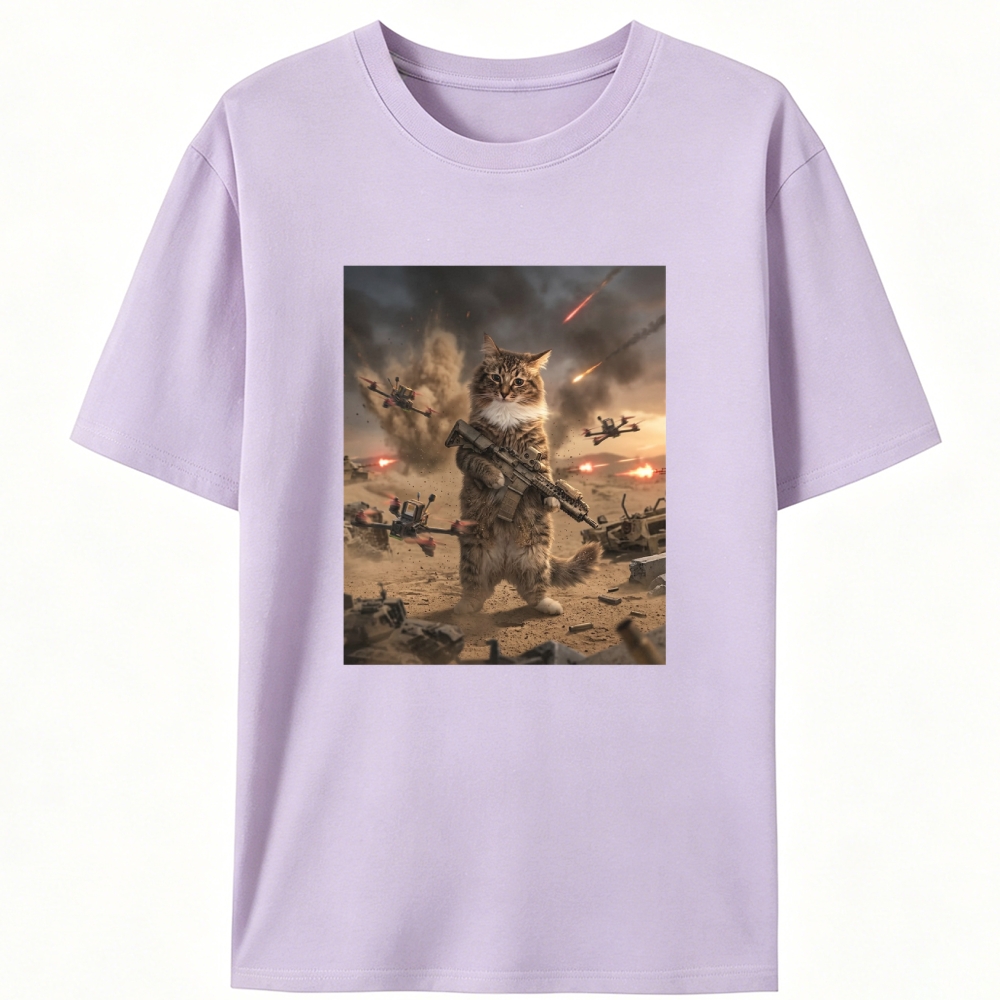 Battlefield Badass Meow Retro Designed for Women - Slim Fit Cotton Tee