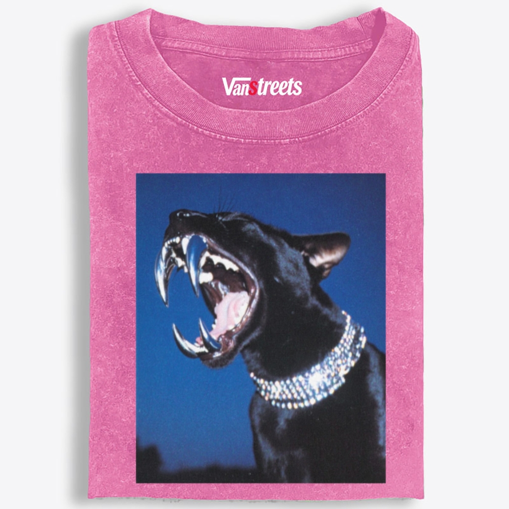 Bling Roar Panther Retro Washed T-Shirt | 100% Cotton | Streetwear Essential