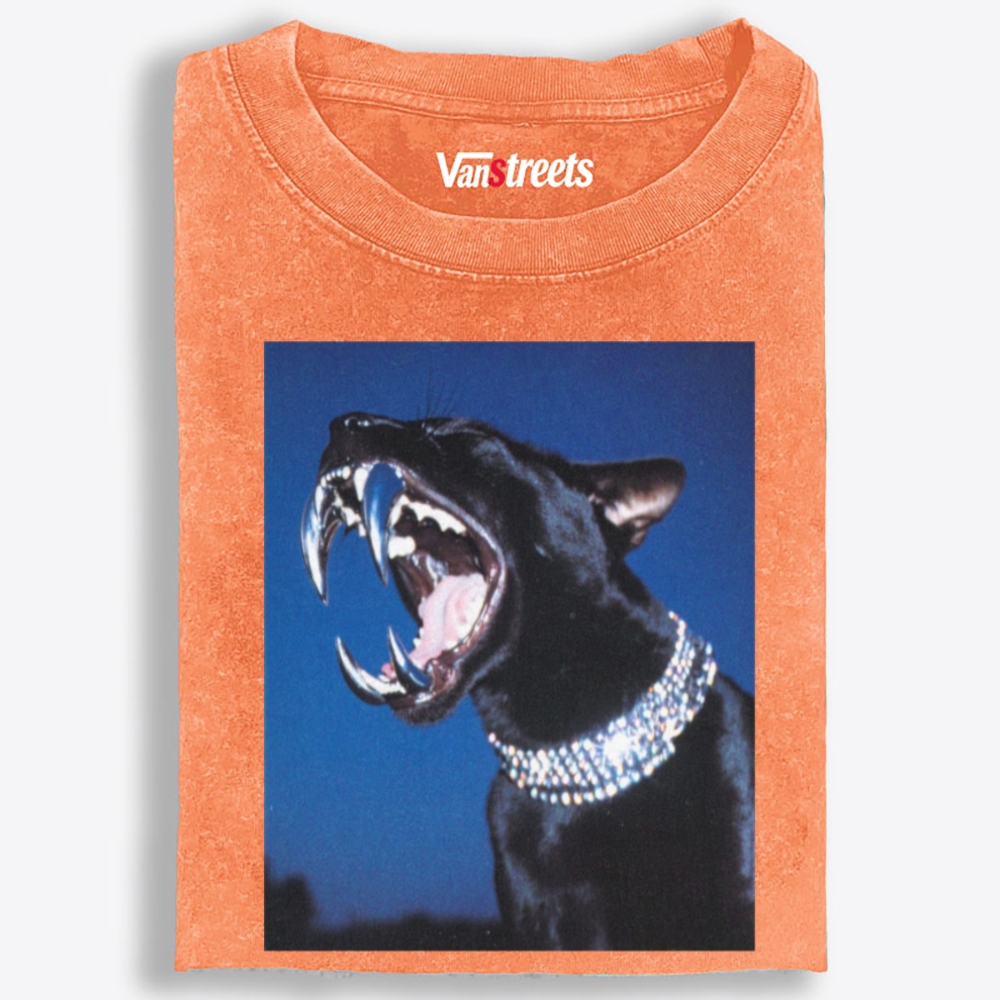 Bling Roar Panther Retro Washed T-Shirt | 100% Cotton | Streetwear Essential
